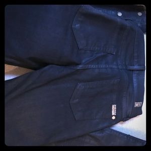 Seven waxed black skinny jeans